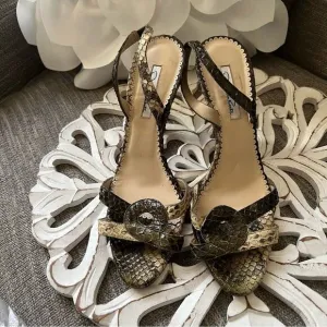 Oscar De La Renta Snake Skin Heels Shoes Women’s 40  US 9.5