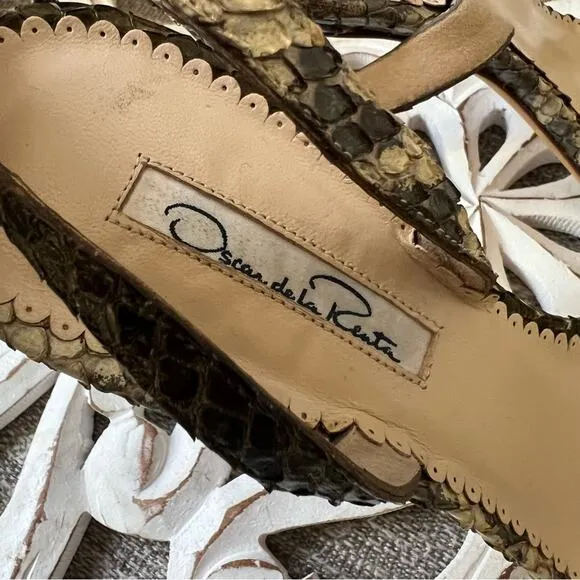 Oscar De La Renta Snake Skin Heels Shoes Women’s 40  US 9.5