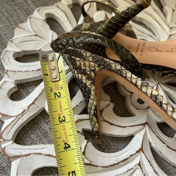 Oscar De La Renta Snake Skin Heels Shoes Women’s 40  US 9.5