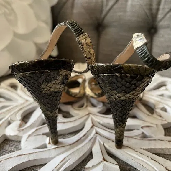 Oscar De La Renta Snake Skin Heels Shoes Women’s 40  US 9.5