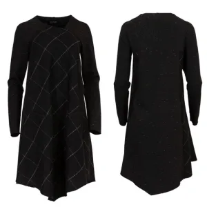 Ozai N Ku Fiorello Dress Lagenlook Wool Blend Asymmetric Relaxed Dress