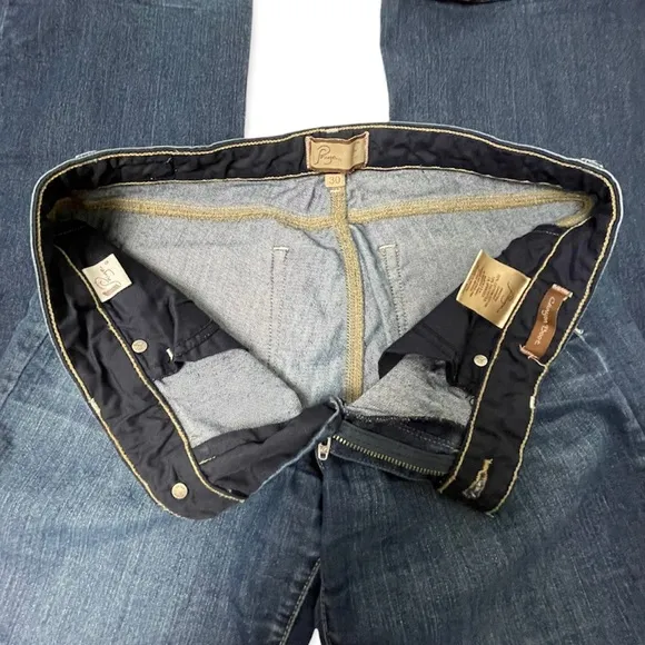 PAIGE Jeans Canyon Boot Cut Long Dark Wash Five Pocket Jean 32” x 35”