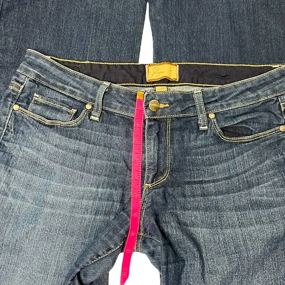 PAIGE Jeans Canyon Boot Cut Long Dark Wash Five Pocket Jean 32” x 35”