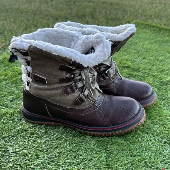 Pajar‎ Canada Iceland Boots Womens Size 10 Dark Brown Taupe Gorpcore Snow Hiking