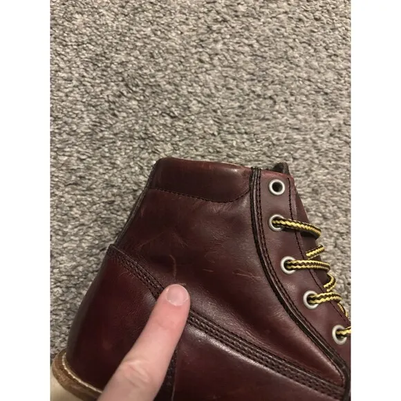 PAJAR Oxblood Logger Faux Fur Waterproof Leather Boots Mens 41 US 8-8.5 NEW