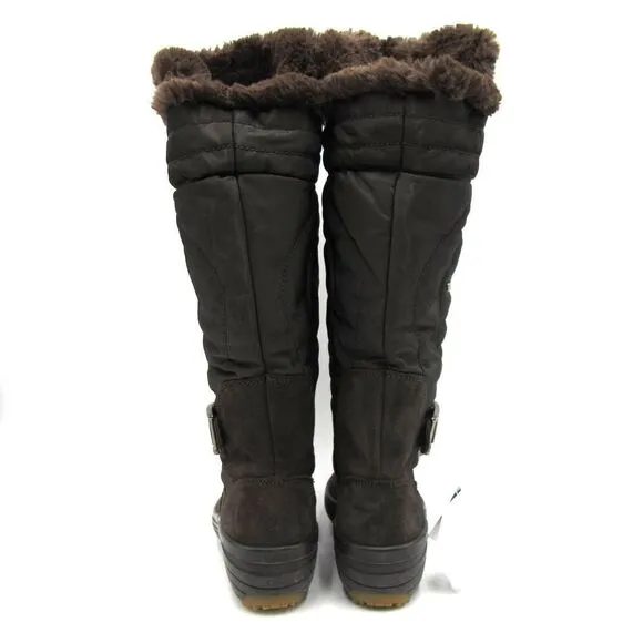 PAJAR NATASHA TALL DARK BROWN FUR BOOTS SZ 5.5