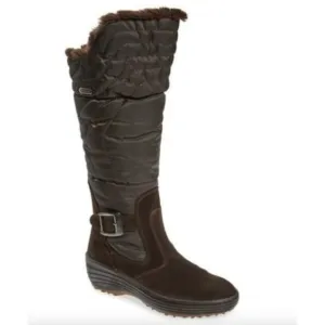PAJAR NATASHA TALL DARK BROWN FUR BOOTS SZ 5.5