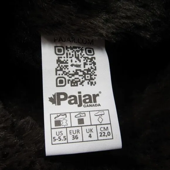 PAJAR NATASHA TALL DARK BROWN FUR BOOTS SZ 5.5