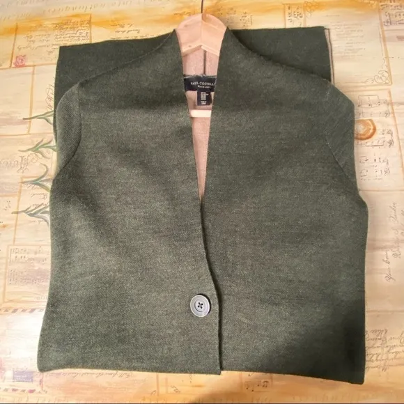 Paul Costelloe Black Label Green Long Button Cardigan Sz XS