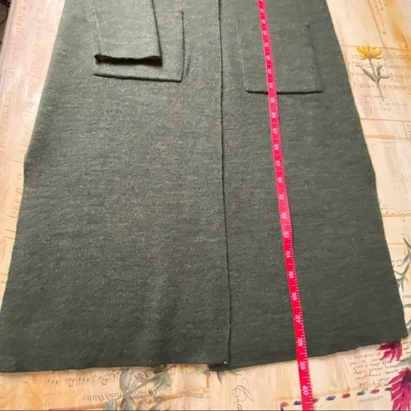 Paul Costelloe Black Label Green Long Button Cardigan Sz XS