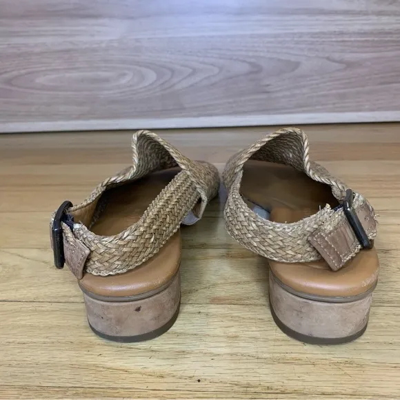 Paul Green Helena Woven Leather Block Heel Sandal - Size 6.5