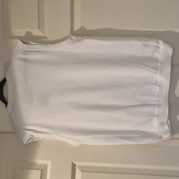 Perry Ellis V-Neck Sweater Vest White Size Large