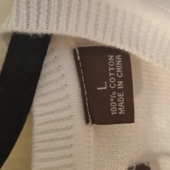Perry Ellis V-Neck Sweater Vest White Size Large