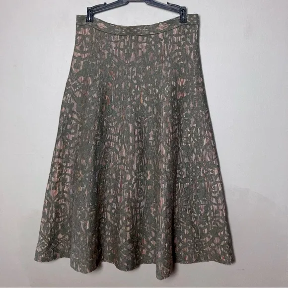 Peruvian Connection long maxi skirt large drop waist textured brown alpaca wool