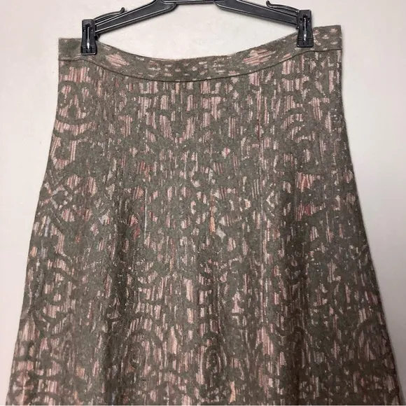Peruvian Connection long maxi skirt large drop waist textured brown alpaca wool