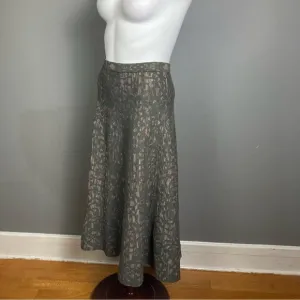 Peruvian Connection long maxi skirt large drop waist textured brown alpaca wool