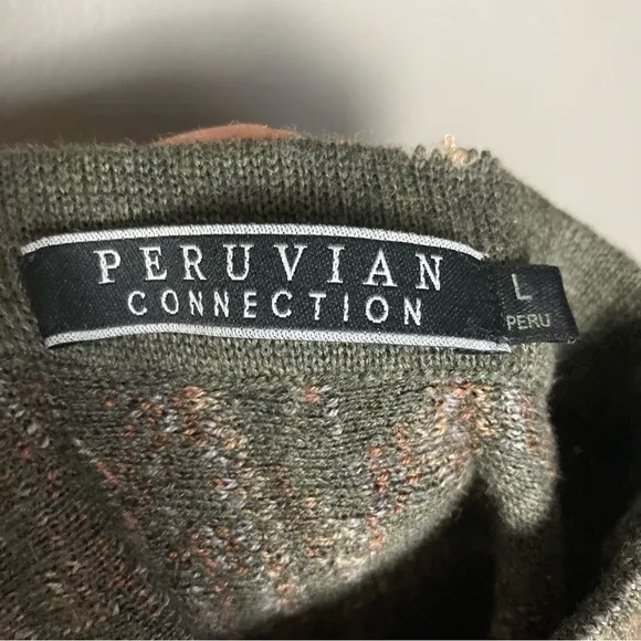 Peruvian Connection long maxi skirt large drop waist textured brown alpaca wool