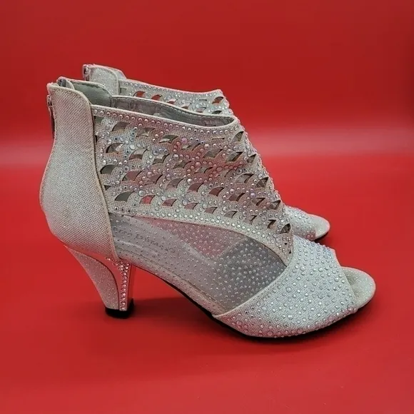 Pierre Dumas Shoes Women 7.5 M Ciara High Heels Women's Silver Zip Up