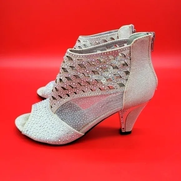Pierre Dumas Shoes Women 7.5 M Ciara High Heels Women's Silver Zip Up