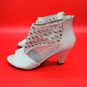 Pierre Dumas Shoes Women 7.5 M Ciara High Heels Women's Silver Zip Up