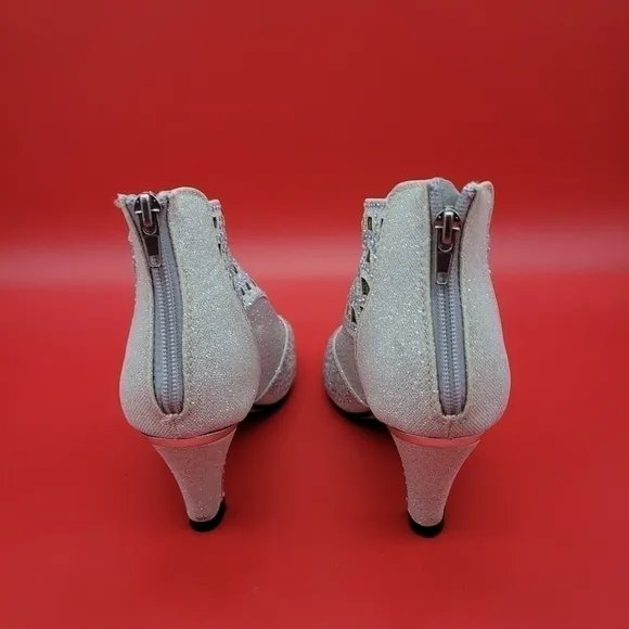 Pierre Dumas Shoes Women 7.5 M Ciara High Heels Women's Silver Zip Up