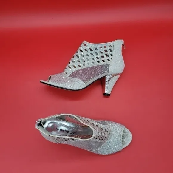 Pierre Dumas Shoes Women 7.5 M Ciara High Heels Women's Silver Zip Up