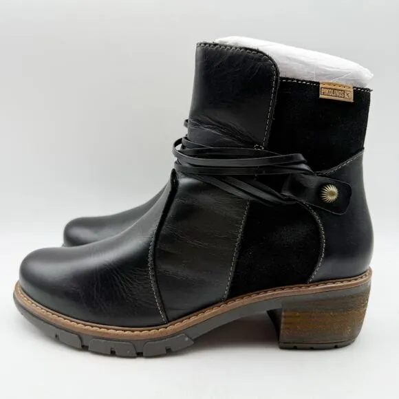 PIKOLINOS Womens San Sebastian Boots EU 39 US 8.5-9 Black Leather NIB
