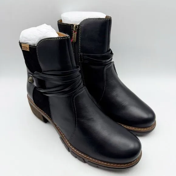 PIKOLINOS Womens San Sebastian Boots EU 39 US 8.5-9 Black Leather NIB