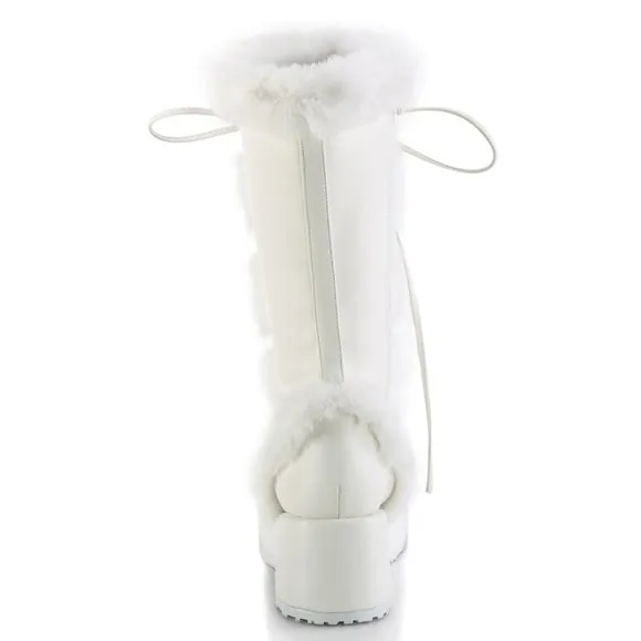 Platform Fur Lace Up Boots