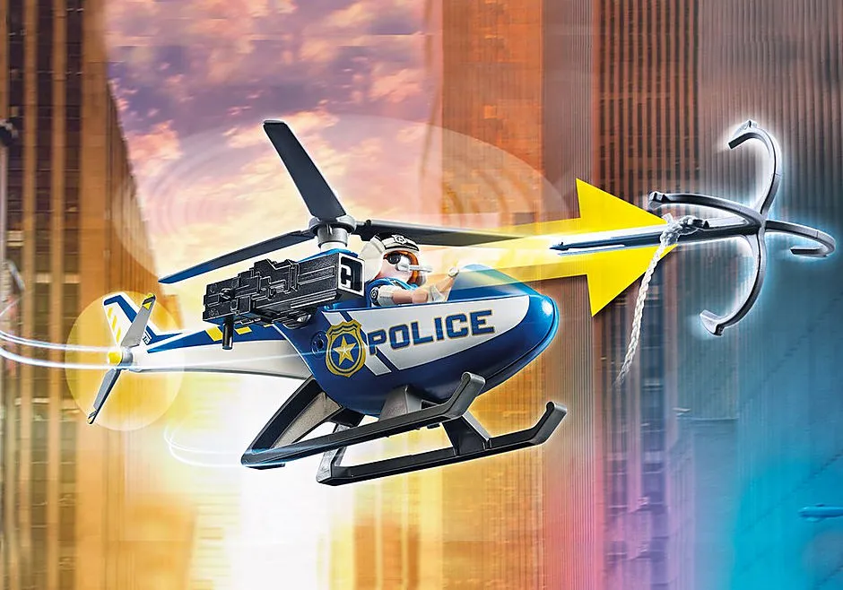 Playmobil Helicopter Pursuit with Runawa