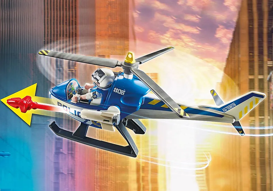 Playmobil Helicopter Pursuit with Runawa