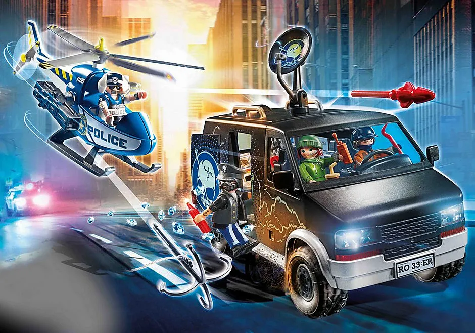 Playmobil Helicopter Pursuit with Runawa