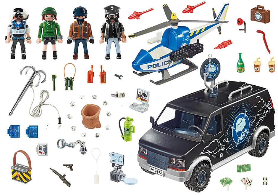 Playmobil Helicopter Pursuit with Runawa