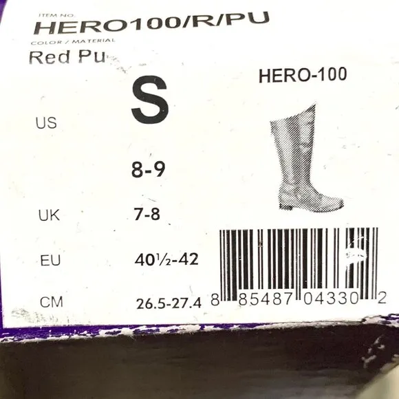 Pleaser Hero Engineer Costume Boots S Red Patent Size S Festival Costume Cosplay