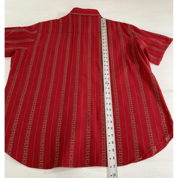 Polo Ralph Lauren Shirt Men's XL Red Vintage Classic Pearl Snap Rodeo Western