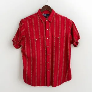 Polo Ralph Lauren Shirt Men's XL Red Vintage Classic Pearl Snap Rodeo Western