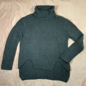 Pol Oversized Aysmmetrical Knit Grey Turtleneck Sweater M