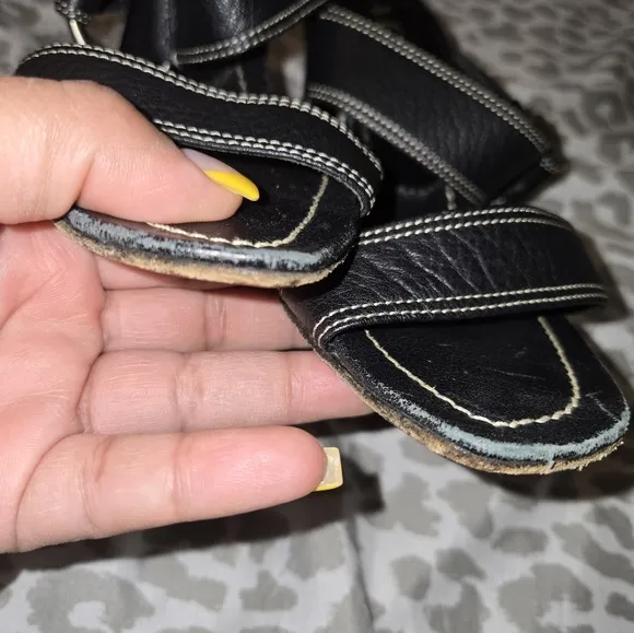 Prada Black Leather Women's Heels