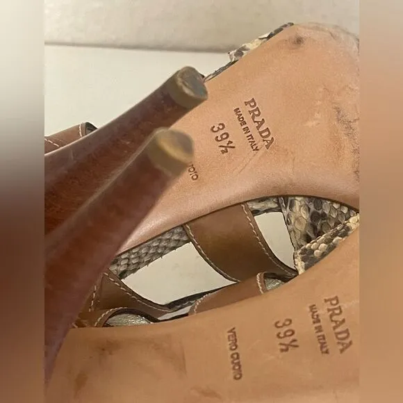 prada heels snakeskin shoes heels. 39.5