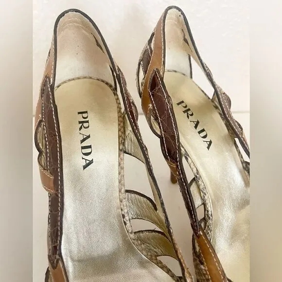 prada heels snakeskin shoes heels. 39.5