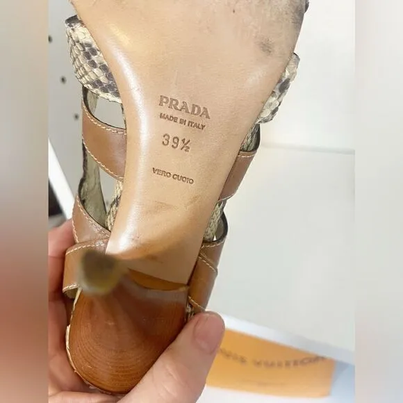prada heels snakeskin shoes heels. 39.5