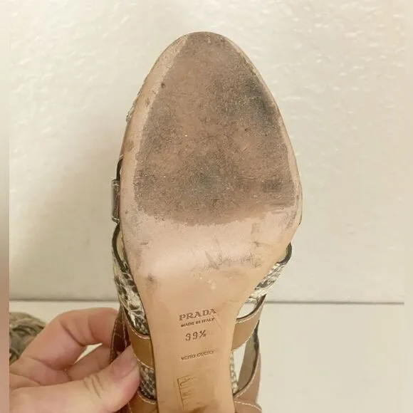 prada heels snakeskin shoes heels. 39.5