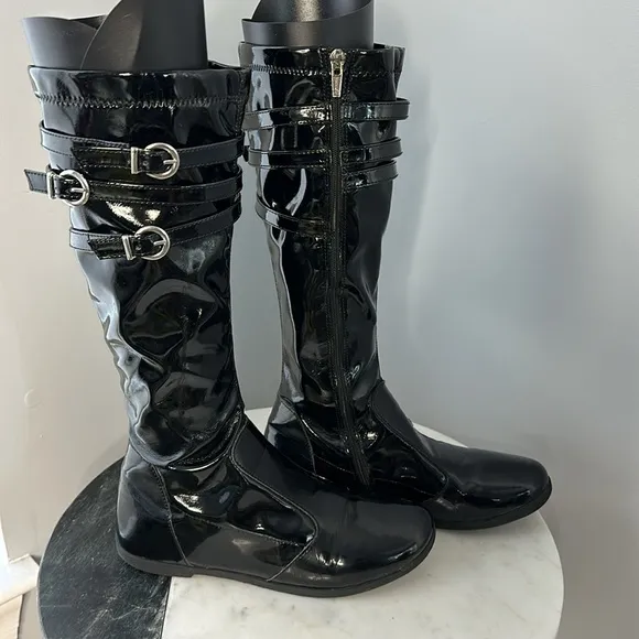 Primigi Zenda Black Patent Tall Boots for Girls