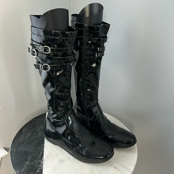 Primigi Zenda Black Patent Tall Boots for Girls