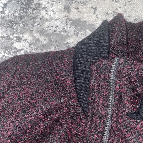 Rachel Rachel Roy Black and purple tweed Long zip up jacket