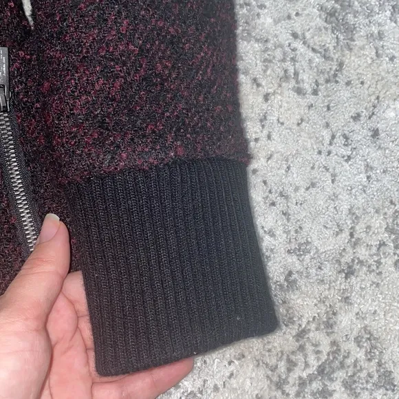 Rachel Rachel Roy Black and purple tweed Long zip up jacket
