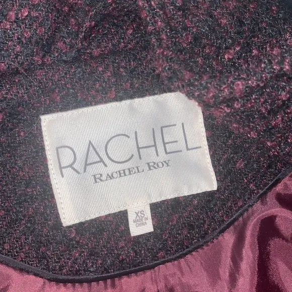 Rachel Rachel Roy Black and purple tweed Long zip up jacket