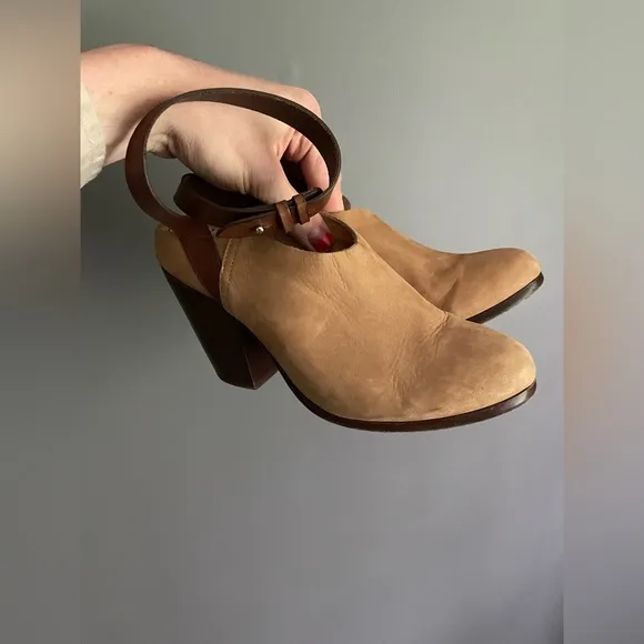 Rag &amp; Bone Kenny Nubuck Ankle Strap Heels Size 6.5