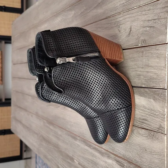Rag &amp; Bone Margot Perforated Western Design Leather Boots Size EU 35 $495