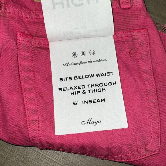 Rag &amp; Bone Maya 6” Shorts Bright Fuchsia 25 Organic Cotton NWT